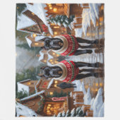 Cane Corso Dogs Christmas Snow Holiday Fleecedecke (Vorderseite)