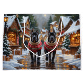 Cane Corso Dogs Christmas Snow Holiday Große Geschenktüte (Vorderseite)