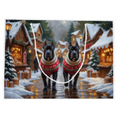 Cane Corso Dogs Christmas Snow Holiday Große Geschenktüte (Rückseite)