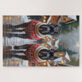 Cane Corso Dogs Christmas Snow Holiday Puzzle (Horizontal)