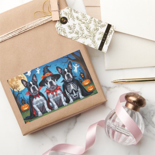 Cane Corso Dogs Pumpkin Halloween Funny Rechteckiger Aufkleber (Schenken)