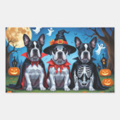 Cane Corso Dogs Pumpkin Halloween Funny Rechteckiger Aufkleber (Vorderseite)