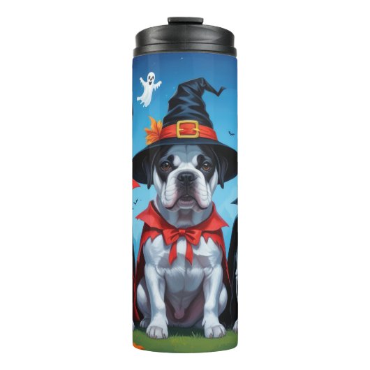 Cane Corso Dogs Pumpkin Halloween Funny Thermosbecher (Vorderseite)