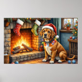Cane Corso Fireplace with Christmas Lights Poster (Vorne)
