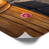 Cane Corso Fireplace with Christmas Lights Poster (Ecke)