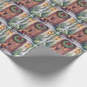 Cane Corso Große Tür Immergrüne Weihnachtskunst Geschenkpapier (Ecke)