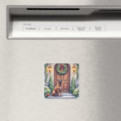 Cane Corso Große Tür Immergrüne Weihnachtskunst Magnet (In Situ (Geschirrspüler))