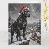 Cane Corso Guardian of the Christmas Village Hat Karte (Gelbe Blume)