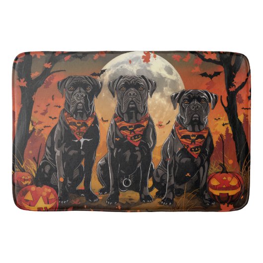 Cane Corso Halloween Spooky Badematte (Vorderseite)