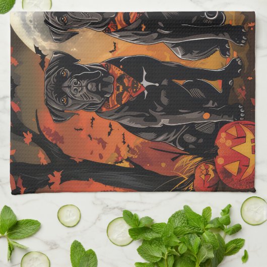 Cane Corso Halloween Spooky Geschirrtuch (Gefaltet)