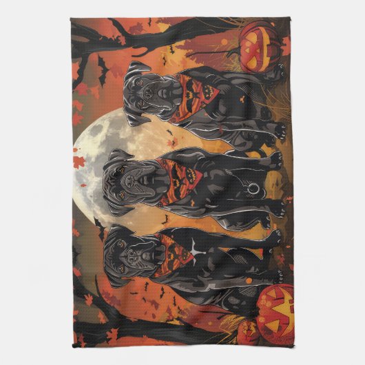 Cane Corso Halloween Spooky Geschirrtuch (Vertikal)
