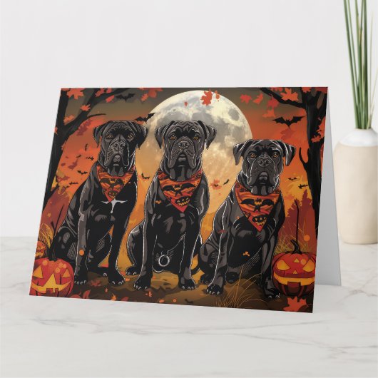 Cane Corso Halloween Spooky Karte (Vorderseite)