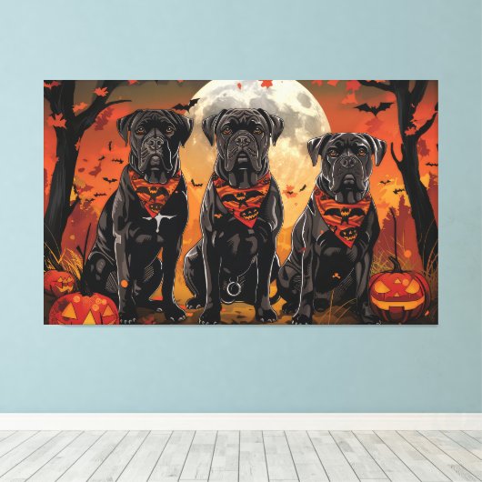 Cane Corso Halloween Spooky Leinwanddruck (Insitu (Holzboden))
