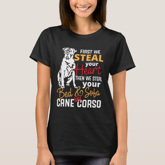 Cane Corso Heart Bed Sofa  Slogan T-Shirt (Vorderseite)