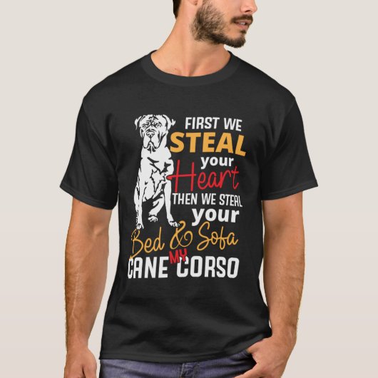 Cane Corso Heart Bed Sofa  Slogan T-Shirt (Vorderseite)