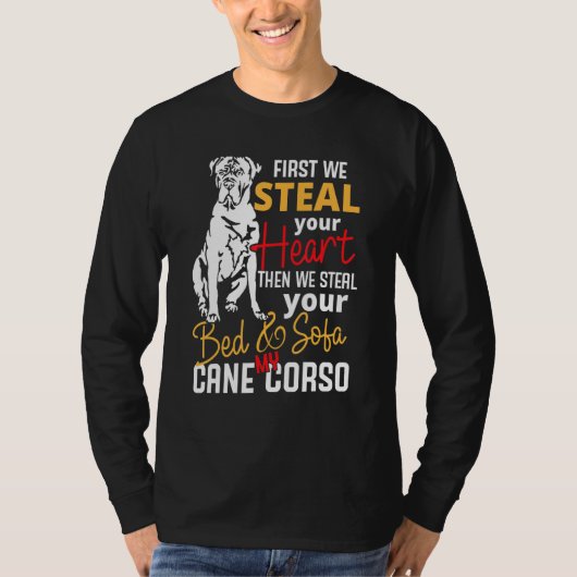 Cane Corso Heart Bed Sofa Sprichwort T-Shirt (Vorderseite)