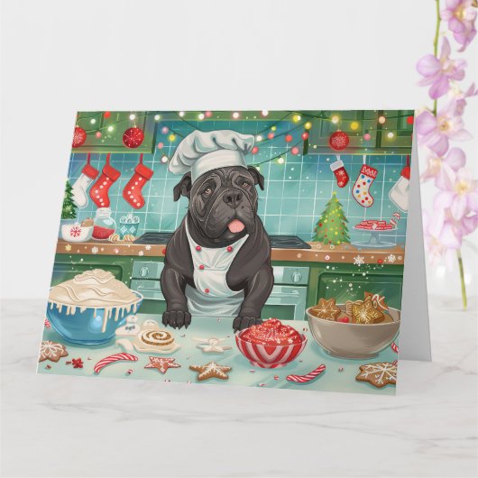Cane Corso Holiday Baking: Feierliche Weihnachten Karte (Orchidee)