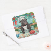 Cane Corso Holiday Baking: Feierliche Weihnachten Quadratischer Aufkleber (Umschlag)