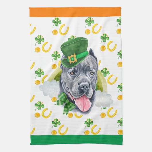 Cane Corso Holiday Wohngestaltung St Patricks Day Geschirrtuch (Vertikal)