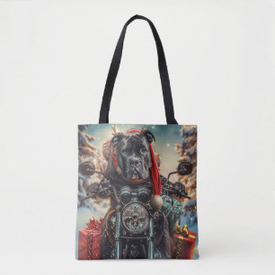 Cane Corso Hund fährt Motorrad Weihnachten Tasche