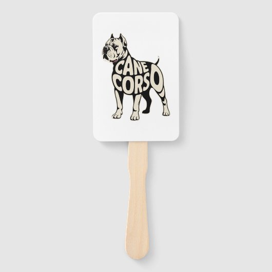 Cane Corso Hund Fette Typografie Kunst Fächer (Vorderseite)