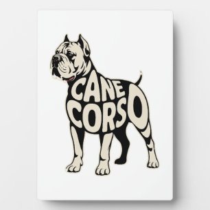Cane Corso Hund Fette Typografie Kunst Fotoplatte