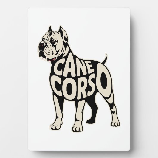 Cane Corso Hund Fette Typografie Kunst Fotoplatte (Vorderseite)