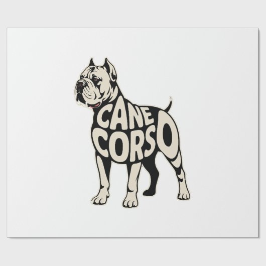 Cane Corso Hund Fette Typografie Kunst Geschenkpapier (Flach)