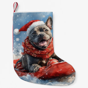 Cane Corso Hund im Schlitten Lass es schneien Weih Kleiner Weihnachtsstrumpf