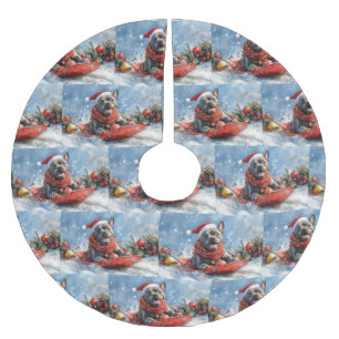 Cane Corso Hund im Schlitten Lass es schneien Weih Polyester Weihnachtsbaumdecke