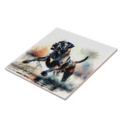 Cane Corso Hund mit Wasserfarbe Fliese (Seite)