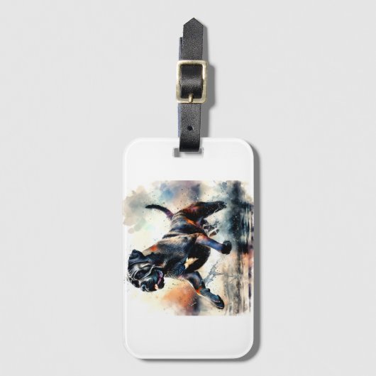 Cane Corso Hund mit Wasserfarbe Gepäckanhänger (Vorderseite Vertikal)