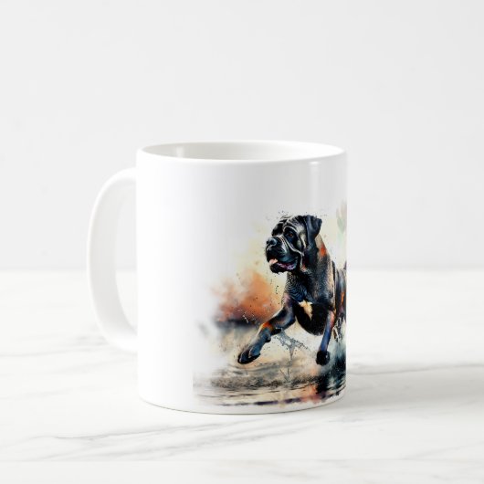 Cane Corso Hund mit Wasserfarbe Kaffeetasse (Vorderseite Links)