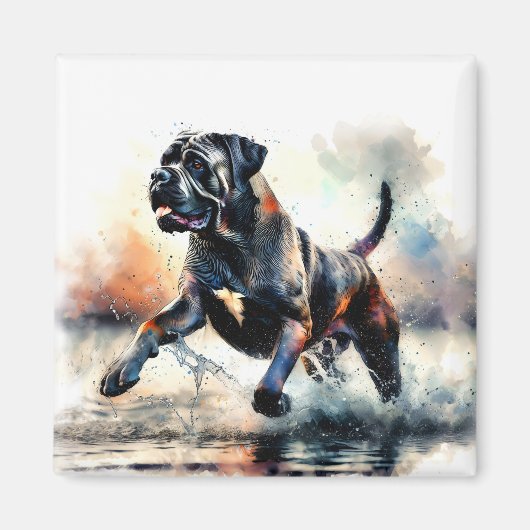 Cane Corso Hund mit Wasserfarbe Magnet (Vorne)