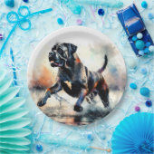 Cane Corso Hund mit Wasserfarbe Pappteller (Party)