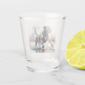 Cane Corso Hund mit Wasserfarbe Schnapsglas (Rückseite)