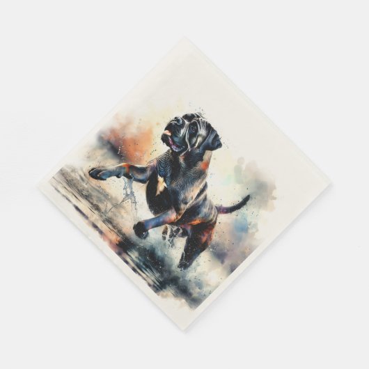Cane Corso Hund mit Wasserfarbe Serviette (Ecke)