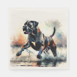 Cane Corso Hund mit Wasserfarbe Serviette