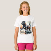Cane Corso Hund mit Wasserfarbe T-Shirt (Vorne ganz)