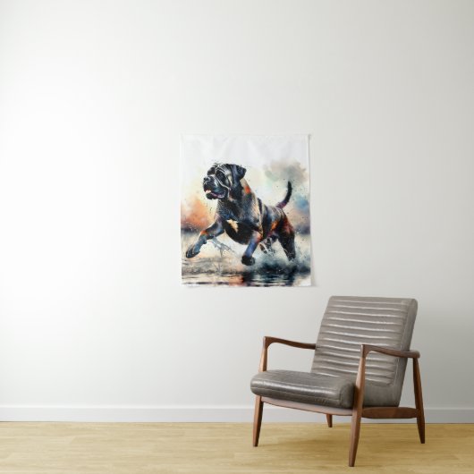 Cane Corso Hund mit Wasserfarbe Wandteppich (Beispiel)