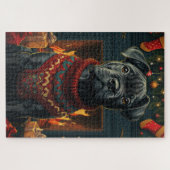 Cane Corso Hund mit Weihnachtsgeschenken Feuerplat Puzzle (Horizontal)