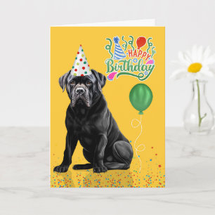 Cane Corso Hund Partyhut Gelb Geburtstag Karte