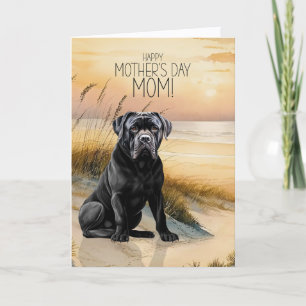 Cane Corso Hund Sonnenuntergang Strand Muttertag Feiertagskarte