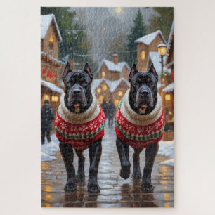 Cane Corso Hunde Weihnachten Schnee Urlaub Puzzle