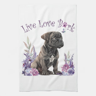 Cane Corso Hundemutter Floral Geschirrtuch