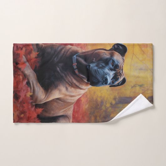 Cane Corso im Herbst Leaves Fall Inspiriert Badhandtuch Set (Handtuch)