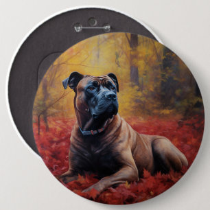 Cane Corso im Herbst Leaves Fall Inspiriert Button