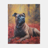 Cane Corso im Herbst Leaves Fall Inspiriert Fleecedecke (Vorderseite)