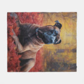 Cane Corso im Herbst Leaves Fall Inspiriert Fleecedecke (Vorderseite (Horizontal))
