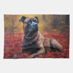 Cane Corso im Herbst Leaves Fall Inspiriert Geschirrtuch